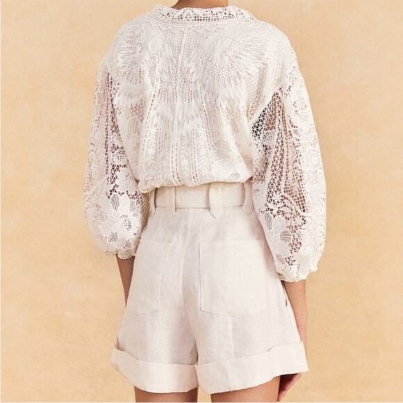 Farm Rio Off-White Tailored Shorts - Picture 2 of 7